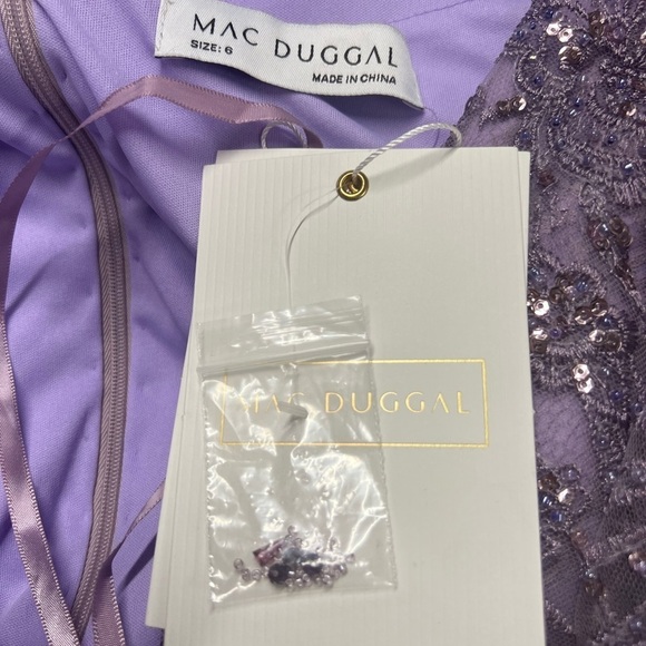 NWT MAC DUGGAL Vintage Flutter Sleeve Evening Gown Vintage Lilac 6 - Picture 10 of 12